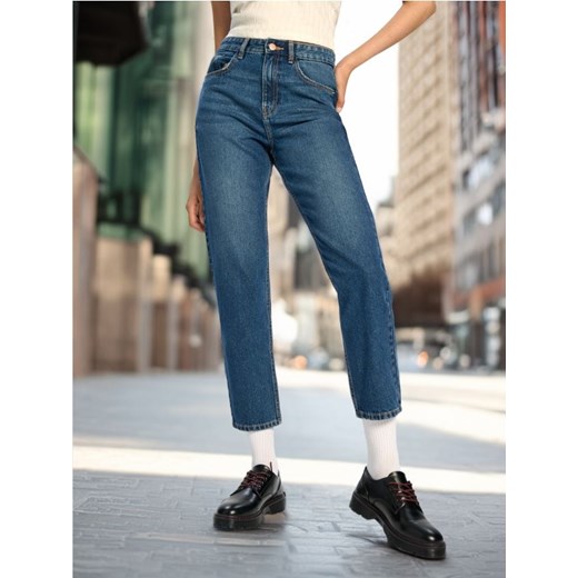 Sinsay - Jeansy mom fit - granatowy ze sklepu Sinsay w kategorii Jeansy damskie - zdjęcie 179381666