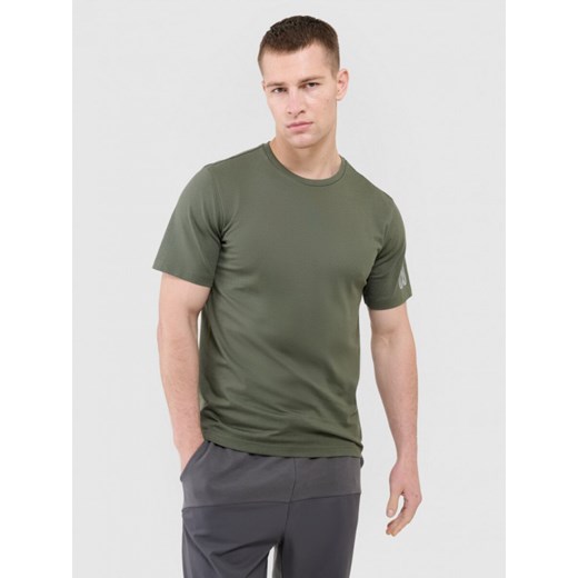 Męski t-shirt basic Outhorn OTHWAW24TTSHM2438 - oliwkowy/khaki ze sklepu Sportstylestory.com w kategorii T-shirty męskie - zdjęcie 179381876
