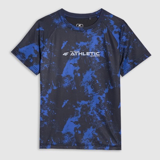 Chłopięca koszulka treningowa 4F 4FJWSS25TFTSM1210 - multikolor ze sklepu Sportstylestory.com w kategorii T-shirty chłopięce - zdjęcie 179382035
