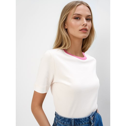 Bluzka damska Mohito z krótkimi rękawami z okrągłym dekoltem na wiosnę 