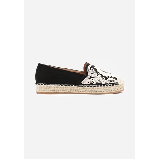 Espadryle damskie czarne Renee casualowe z tkaniny letnie 