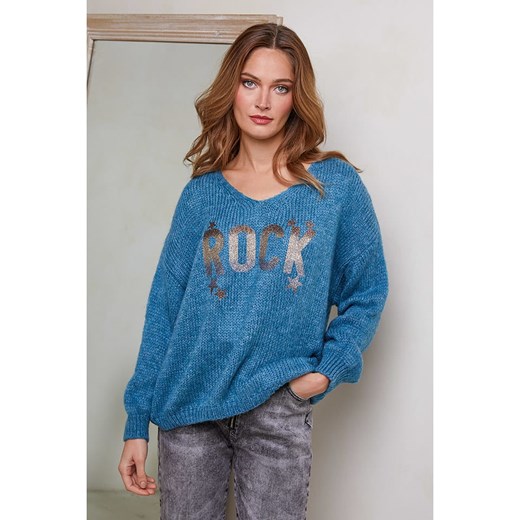 Joséfine Sweter w kolorze niebiesko-biało-czarnym ze sklepu Limango Polska w kategorii Swetry damskie - zdjęcie 179384677