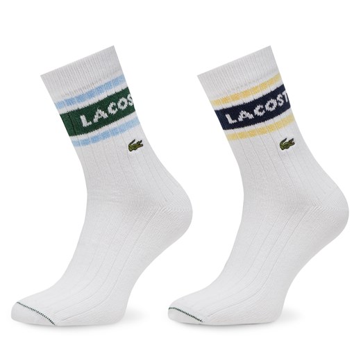 Zestaw 2 par wysokich skarpet unisex Lacoste RA9304 Biały Lacoste 43/46 eobuwie.pl