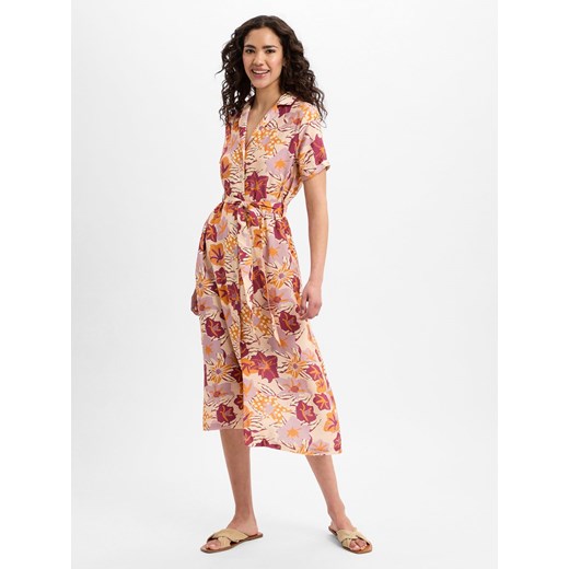 Ragwear Damska sukienka maxi - Sawira Long Kobiety wiskoza pomarańczowy wzorzysty ze sklepu vangraaf w kategorii Sukienki - zdjęcie 179391436