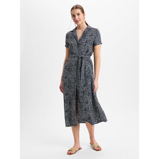 Ragwear Damska sukienka maxi - Sawira Long Kobiety wiskoza granatowy wzorzysty ze sklepu vangraaf w kategorii Sukienki - zdjęcie 179391437