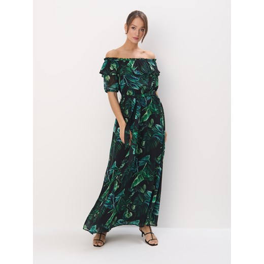 Mohito - Sukienka maxi w roślinny print - czarny ze sklepu Mohito w kategorii Sukienki - zdjęcie 179392136