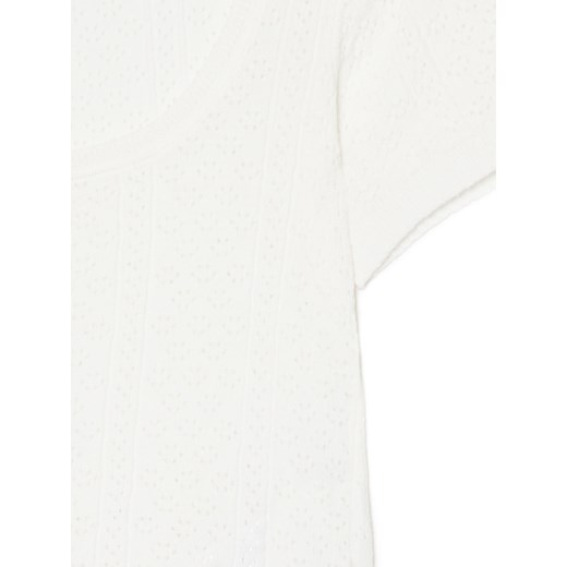 Cropp - Wzorzysta biała bluzka z kokardką - biały Cropp L Cropp