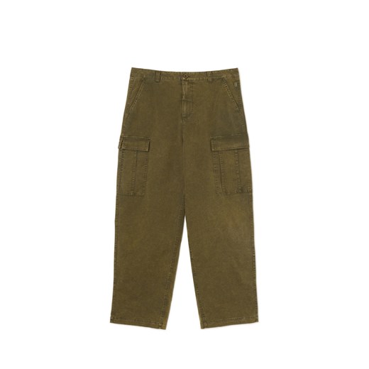 Cropp - Spodnie baggy cargo z efektem sprania - zielony ze sklepu Cropp w kategorii Spodnie męskie - zdjęcie 179392346