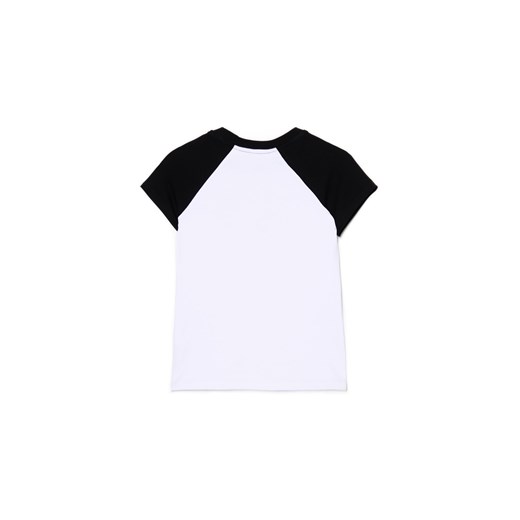 Cropp - Biała koszulka z kontrastowymi nadrukami - biały Cropp XS Cropp