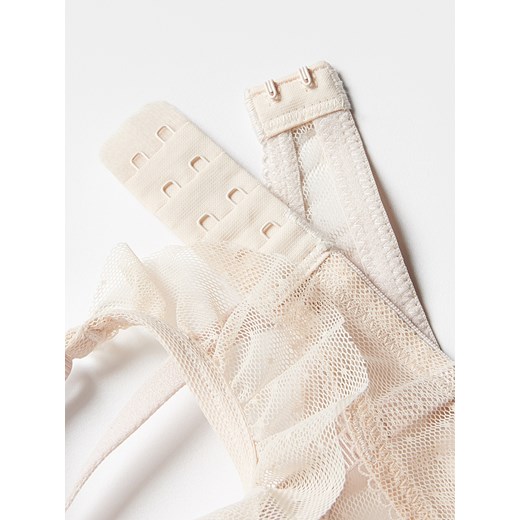 Reserved - Miękki biustonosz z fiszbinami - kremowy Reserved 80D Reserved