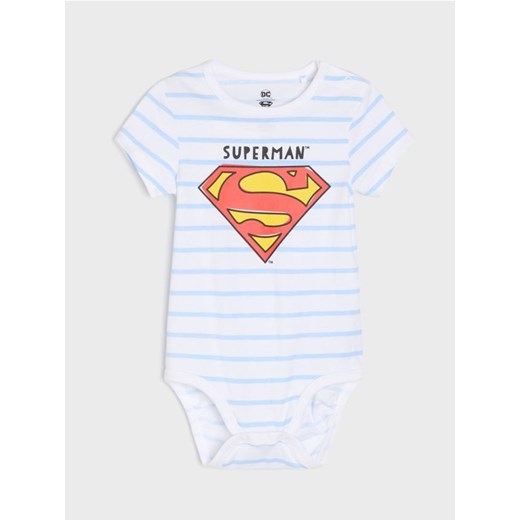 Sinsay - Body w paski Superman - biały ze sklepu Sinsay w kategorii Odzież dla niemowląt - zdjęcie 179394637