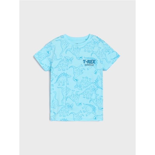 Sinsay - Koszulka z motywem dinozaura - niebieski ze sklepu Sinsay w kategorii T-shirty chłopięce - zdjęcie 179394645