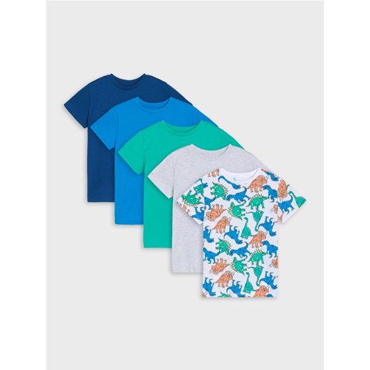 Sinsay - Bawełniane koszulki 5 pack - granatowy ze sklepu Sinsay w kategorii T-shirty chłopięce - zdjęcie 179394657