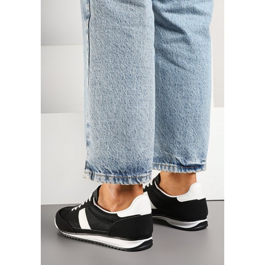 Czarne Sneakersy Ozdobione Paskiem Cleova Renee 38 wyprzedaż renee.pl