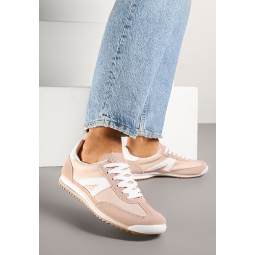 Różowe Sneakersy Ozdobione Geometrycznym Motywem Clevandra ze sklepu renee.pl w kategorii Buty sportowe damskie - zdjęcie 179396215