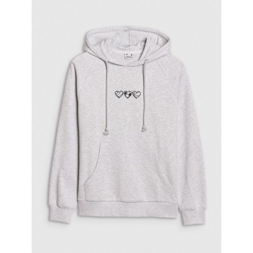 Damska bluza dresowa nierozpinana z kapturem 4F 4FRSS25TSWSF2265 - szara ze sklepu Sportstylestory.com w kategorii Bluzy damskie - zdjęcie 179396948