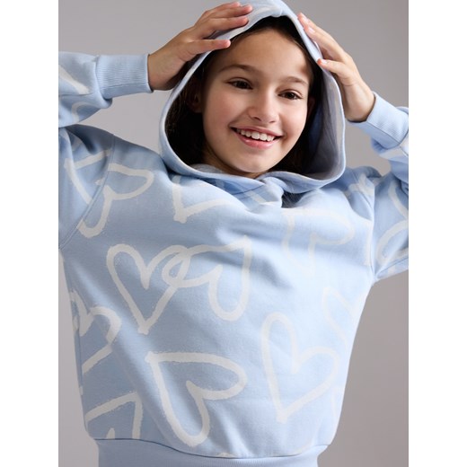 Reserved - Bluza w serca - jasnoniebieski ze sklepu Reserved w kategorii Bluzy dziewczęce - zdjęcie 179397247