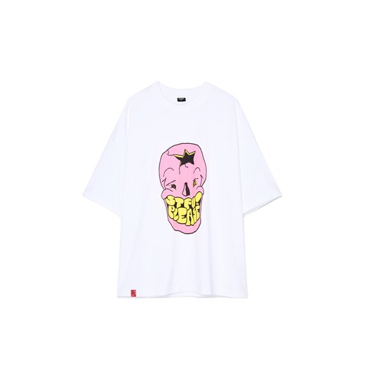 Cropp - Biały T-shirt z nadrukiem - biały ze sklepu Cropp w kategorii T-shirty męskie - zdjęcie 179398138