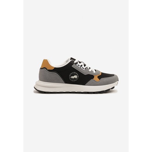 Czarne Buty Sportowe z Przeszyciami i Ozdobną Naszywką Palianea ze sklepu born2be.pl w kategorii Buty sportowe męskie - zdjęcie 179399047