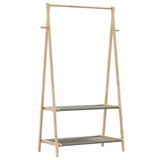 Wieszak stojący na ubrania z materiałowymi półkami 96cm - Agno 3X ze sklepu Edinos.pl w kategorii Meble - zdjęcie 179400428
