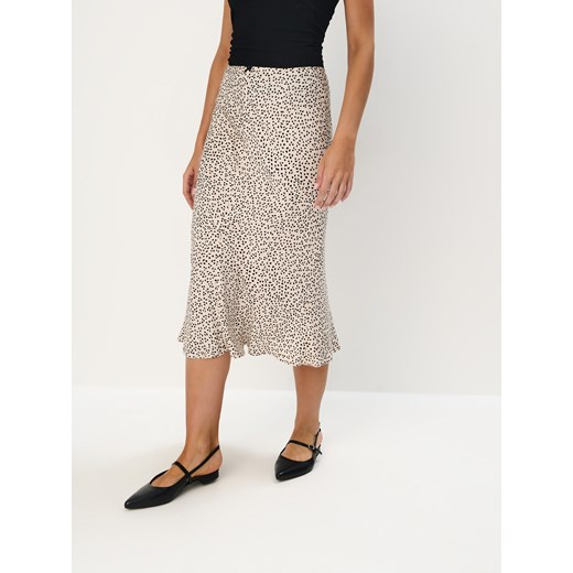 Mohito - Wiskozowa spódnica midi w grochy - kremowy Mohito 34 Mohito