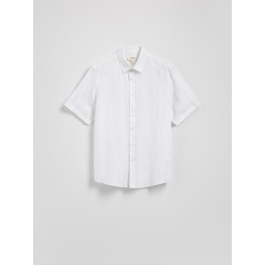 Reserved - Lniana koszula slim fit - biały Reserved M Reserved