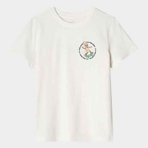 Chłopięcy t-shirt z nadrukiem 4F 4FJRSS25TTSHM2565 - biały ze sklepu Sportstylestory.com w kategorii T-shirty chłopięce - zdjęcie 179403986