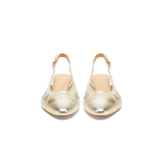 Lasocki balerinki casualowe złote płaskie 