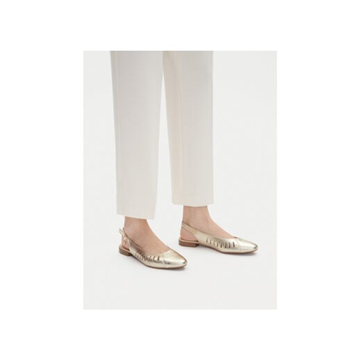 Balerinki złote Lasocki casualowe płaskie 
