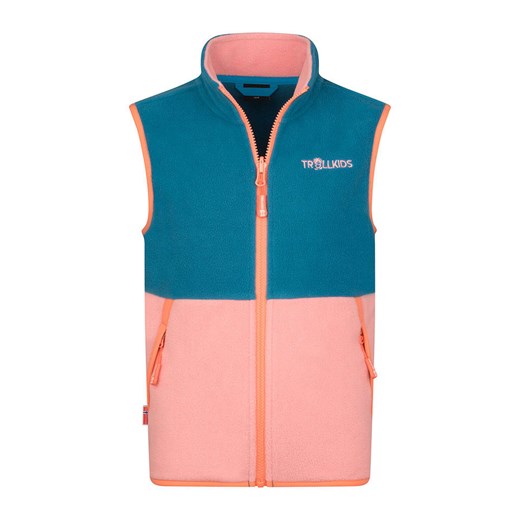 Trollkids Kamizelka polarowa &quot;Kjerag&quot; w kolorze niebiesko-jasnoróżowym ze sklepu Limango Polska w kategorii Kamizelki dziewczęce - zdjęcie 179406559