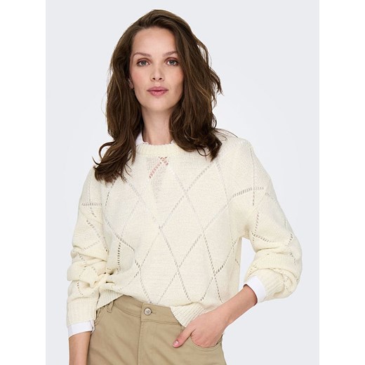 Sweter damski ONLY z okrągłym dekoltem casualowy z poliakrylu 