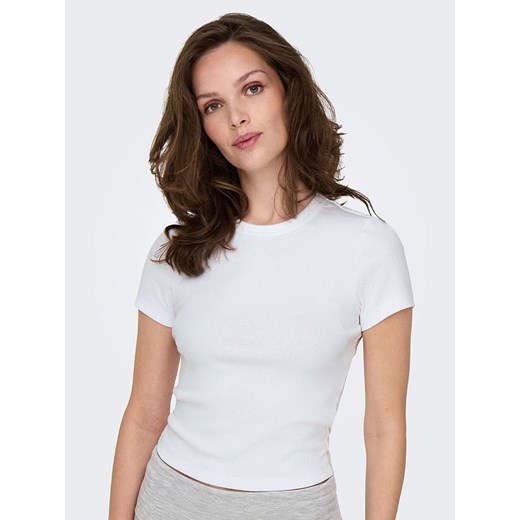 Bluzka damska ONLY z okrągłym dekoltem z krótkimi rękawami bawełniana 
