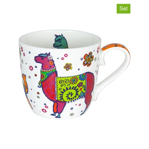 Könitz Kubki jumbo (2 szt.) w kolorze białym ze wzorem - 425 ml ze sklepu Limango Polska w kategorii Dzbanki i zaparzacze - zdjęcie 179407776