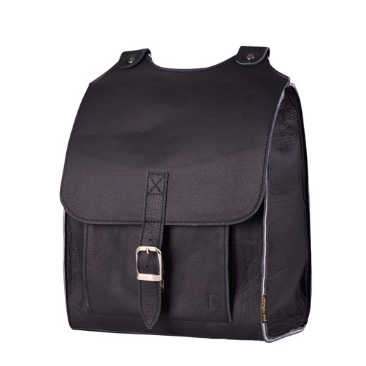 czarny plecak skórzany Bookpack 39x27x14cm Słoń Torbalski