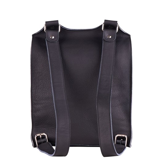 czarny plecak skórzany Bookpack 39x27x14cm Słoń Torbalski
