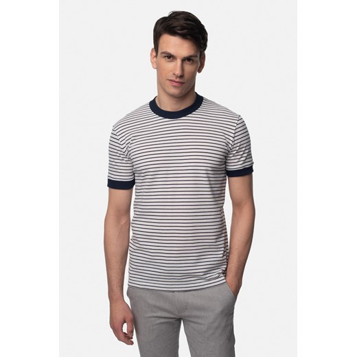 T SHIRT DEGLIN GRANATOWY Z BAWEŁNĄ ze sklepu Recman w kategorii T-shirty męskie - zdjęcie 179408266