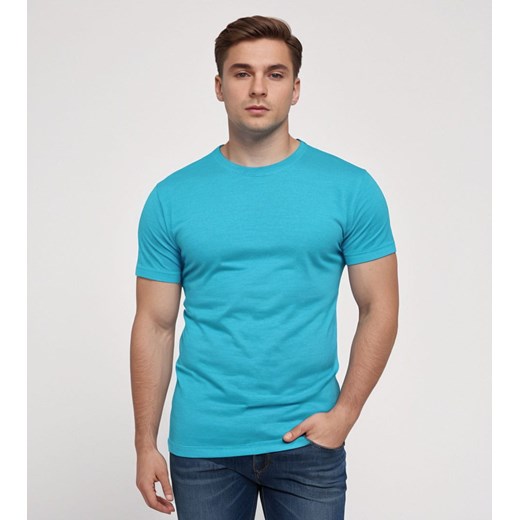 T-shirt premium bawełniany turkusowy Recea ze sklepu Recea.pl w kategorii T-shirty męskie - zdjęcie 179408536
