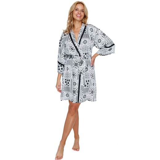 Doctor Nap szlafrok damski biały jedwabny 