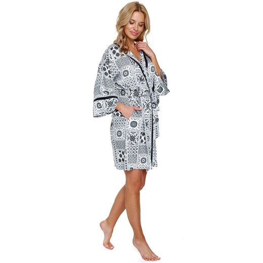 Szlafrok damski biały Doctor Nap jedwabny 