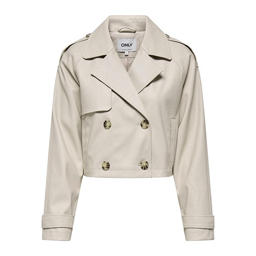 Kurtka damska beżowa ONLY krótka bez kaptura z poliestru 