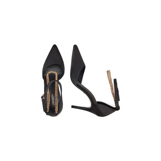 Czółenka czarne DeeZee z klamrą na szpilce eleganckie 