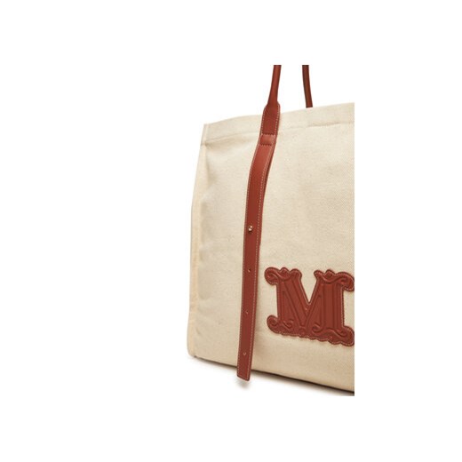 Shopper bag Max Mara beżowa na ramię