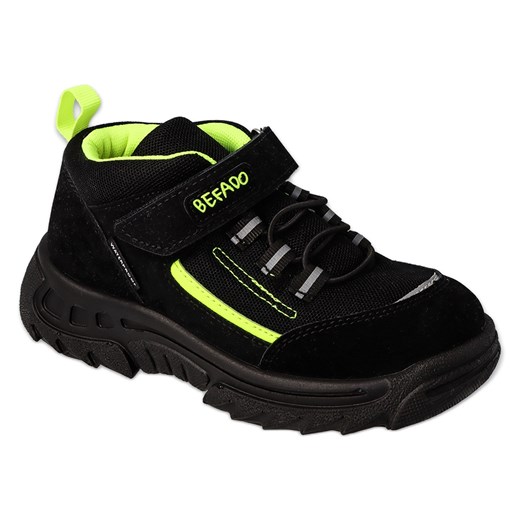 Befado trekkingowe dziecięce wodoodporne 515X004 czarno-zielone neonowe czarne ze sklepu ButyModne.pl w kategorii Buty zimowe dziecięce - zdjęcie 179415319