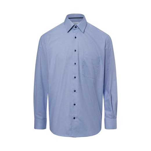 Eterna Comfort Fit Męska koszula biznesowa - non-iron Mężczyźni Comfort Fit Bawełna niebieski w kratkę ze sklepu vangraaf w kategorii Koszule męskie - zdjęcie 179416339