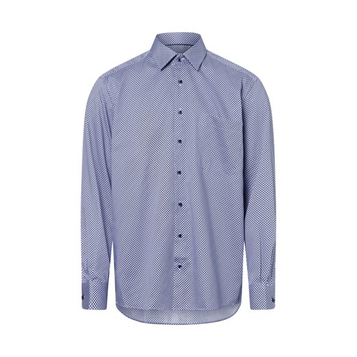 Eterna Comfort Fit Męska koszula biznesowa - non-iron Mężczyźni Comfort Fit Bawełna jasnoniebieski wzorzysty ze sklepu vangraaf w kategorii Koszule męskie - zdjęcie 179416346