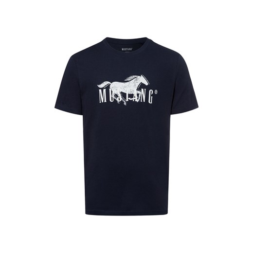 Mustang Koszulka męska - Austin Mężczyźni Bawełna granatowy nadruk ze sklepu vangraaf w kategorii T-shirty męskie - zdjęcie 179416349