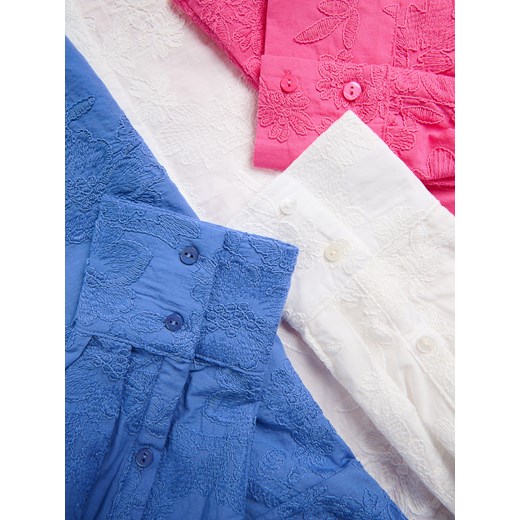 Reserved - Bawełniana koszula z haftem - złamana biel Reserved L Reserved