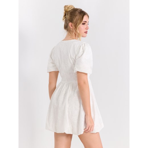 Sinsay - Sukienka bombka mini - biały Sinsay XS Sinsay