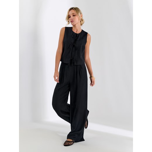 Sinsay - Kamizelka z ozdobnym wiązaniem - czarny Sinsay XXL Sinsay