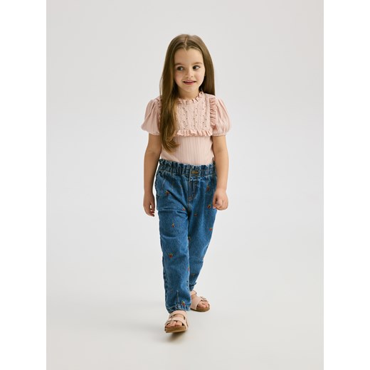 Reserved - Bawełniane body z falbaną - pastelowy róż Reserved 104 (3-4 lata) Reserved
